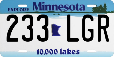 MN license plate 233LGR