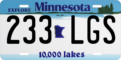 MN license plate 233LGS