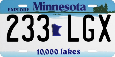 MN license plate 233LGX