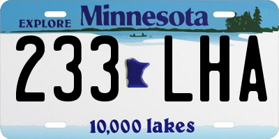 MN license plate 233LHA