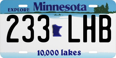 MN license plate 233LHB