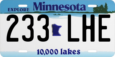 MN license plate 233LHE