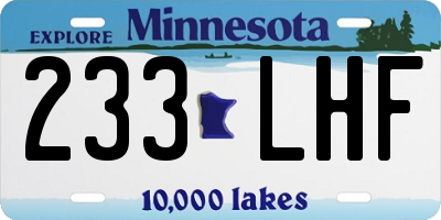 MN license plate 233LHF