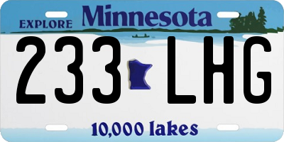 MN license plate 233LHG