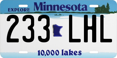MN license plate 233LHL