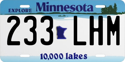 MN license plate 233LHM