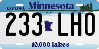 MN license plate 233LHO