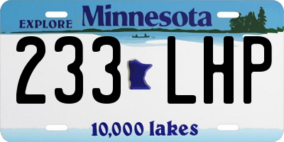 MN license plate 233LHP