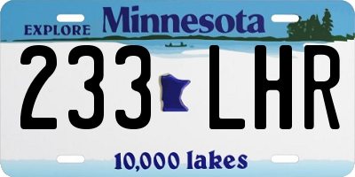 MN license plate 233LHR