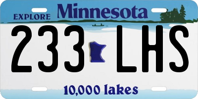 MN license plate 233LHS