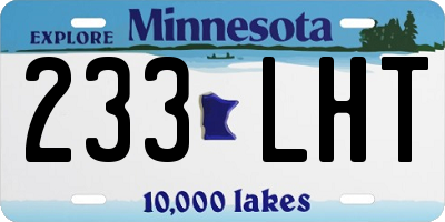 MN license plate 233LHT