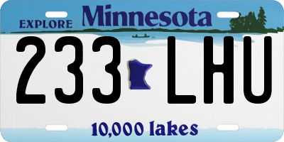 MN license plate 233LHU