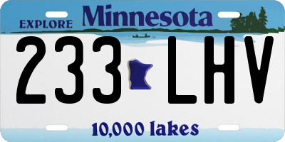 MN license plate 233LHV