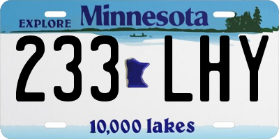 MN license plate 233LHY