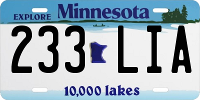 MN license plate 233LIA