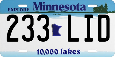 MN license plate 233LID