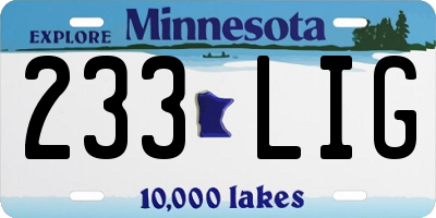 MN license plate 233LIG