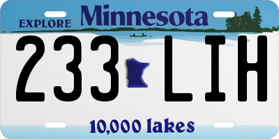 MN license plate 233LIH