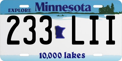MN license plate 233LII