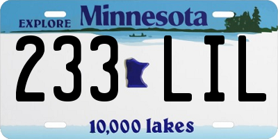 MN license plate 233LIL