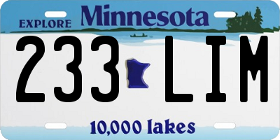 MN license plate 233LIM
