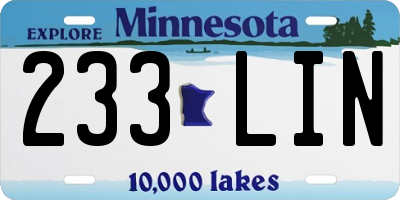 MN license plate 233LIN