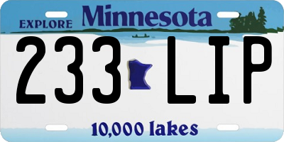 MN license plate 233LIP