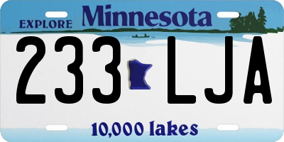 MN license plate 233LJA