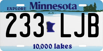MN license plate 233LJB