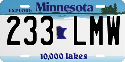 MN license plate 233LMW