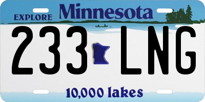 MN license plate 233LNG