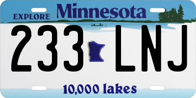 MN license plate 233LNJ
