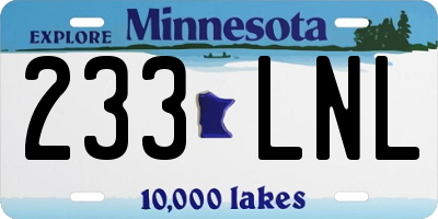 MN license plate 233LNL