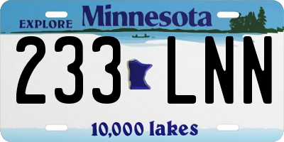 MN license plate 233LNN