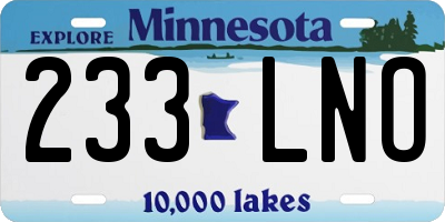 MN license plate 233LNO
