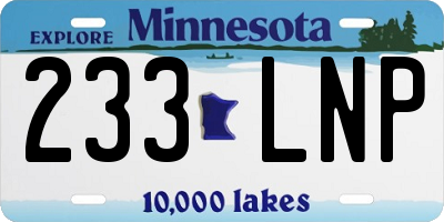 MN license plate 233LNP