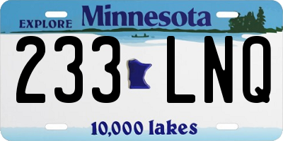 MN license plate 233LNQ