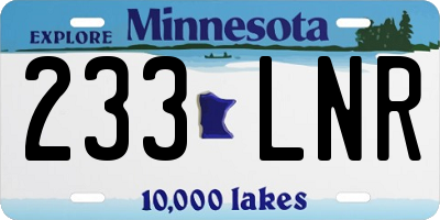 MN license plate 233LNR