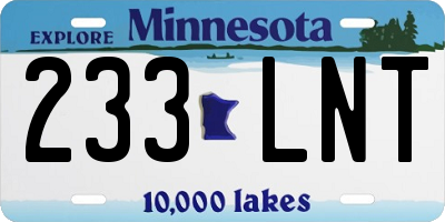 MN license plate 233LNT