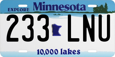 MN license plate 233LNU