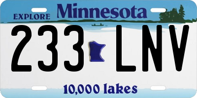 MN license plate 233LNV