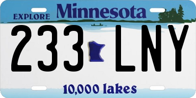 MN license plate 233LNY