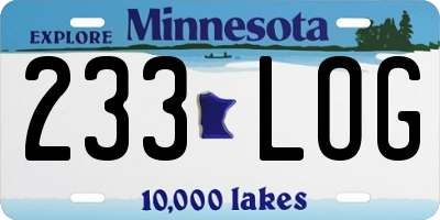 MN license plate 233LOG