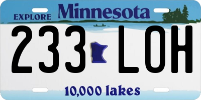 MN license plate 233LOH