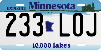 MN license plate 233LOJ