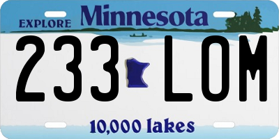 MN license plate 233LOM