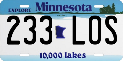 MN license plate 233LOS