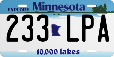 MN license plate 233LPA