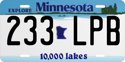MN license plate 233LPB