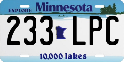 MN license plate 233LPC